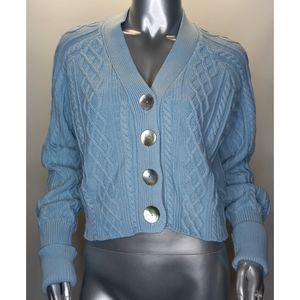 Faherty Julianne cardigan indigo blue button front Medium